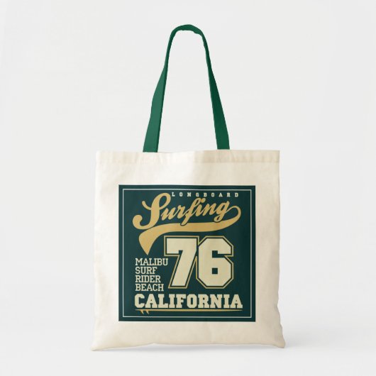 Tote Bag Longboard surfant | la Californie 76 (Devant)