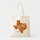 Tote Bag Longhorn Burnt Orange XOXO, Y'all - Texas Shape (Devant)