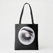 Tote Bag Longs Cils Noirs et Fins Extensions de Cils Beauté (Devant)
