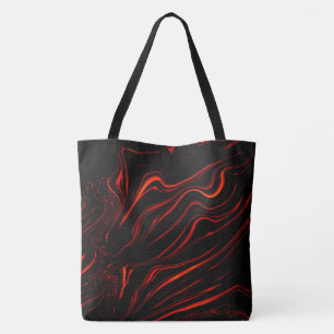 Tote Bag Longue trace rouge sur l'arrière - plan noir