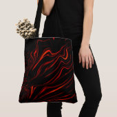 Tote Bag Longue trace rouge sur l'arrière - plan noir (De près)