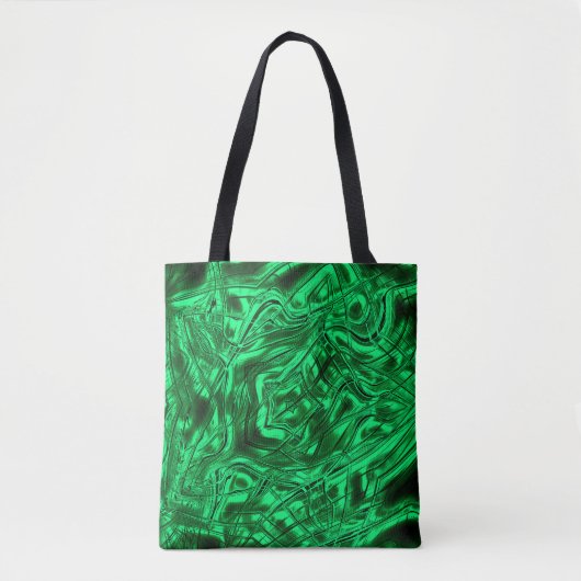 Tote Bag Longues courbes formant étoile sur métal vert (Devant)