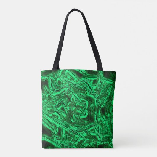 Tote Bag Longues courbes formant étoile sur métal vert (Dos)