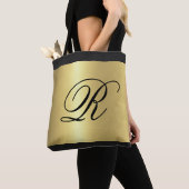 Tote Bag Look métal or avec Monogramme (De près)