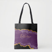 Tote Bag L'or noir pourpre avec votre nom (Devant)