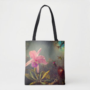 Tote Bag L'orchidée de Cattleya et trois colibris Heade