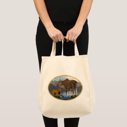 Tote Bag L'orignal dans le pré - Alaska (Devant (produit))
