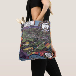 Tote Bag Los Angeles, Californie, carte antique aérienne de