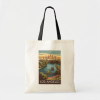 Los Angeles Echo Park Lake Travel Art Vintage