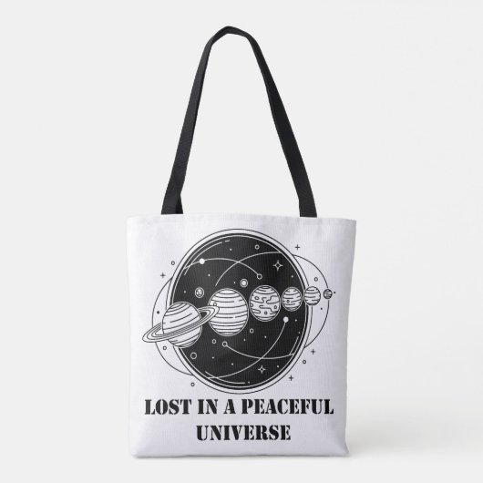 Tote Bag Lost In A Peaceful Universe Solar System Planets  (Dos)