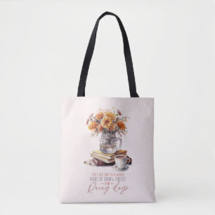 Tote Bag Lost - Livres, café et pluie Rustic