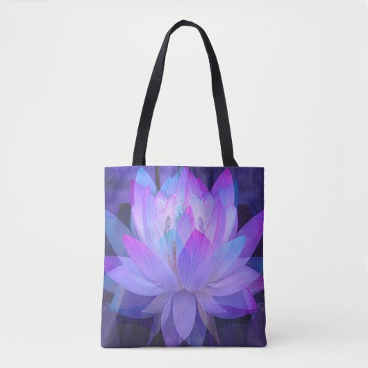 Tote Bag Lotus dans le bleu… (Devant)