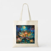 Tote Bag Lotus de verre tendu fleurit au clair de lune (Dos)