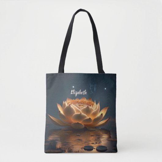 Tote Bag Lotus Flower Lake Dark (Devant)