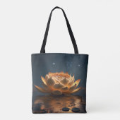 Tote Bag Lotus Flower Lake Dark (Dos)