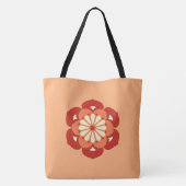 Tote Bag Lotus Flower Mandala, Pastel Orange et Mandarin (Dos)