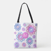 Tote Bag Lotus Flower Simple rose Pascal Vert Monogramme (Dos)