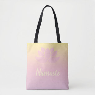 Tote Bag Lotus Namaste rose
