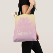 Tote Bag Lotus Namaste rose (De près)