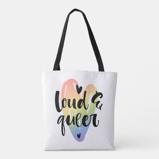 Tote Bag Loud et Queer| Coeur aquarelle (Dos)