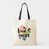 Tote Bag Loud & Queer | Coeur aquarelle (Dos)