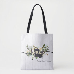 Tote Bag Louisiana State Personnalisé votre ville natale Ru