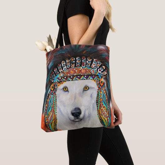 Tote Bag Loup Blanc (De près)