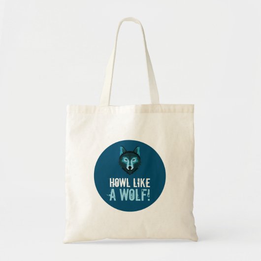 Tote Bag Loup bleu, Howtel Like a Wolf (Devant)