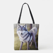 Tote Bag Loup coloré debout (Dos)