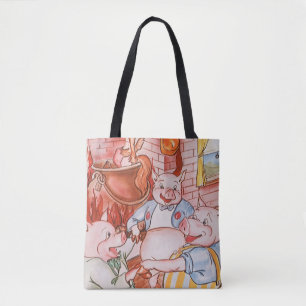 Tote Bag Loup de Cuisine de trois petits cochons, conte Vin