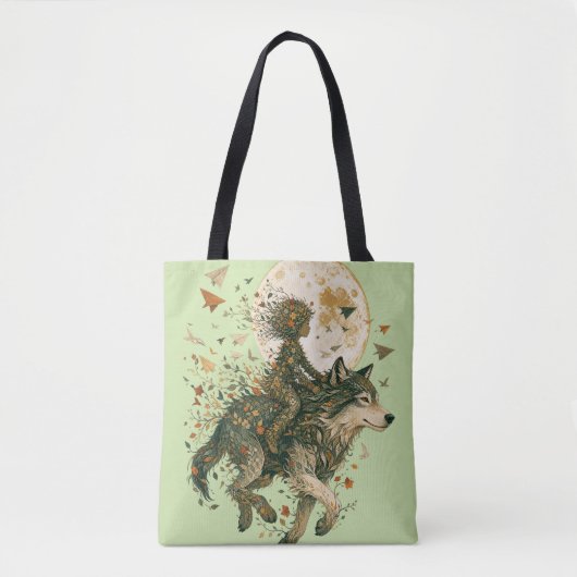 Tote Bag Loup de la forêt au clair de lune (Devant)