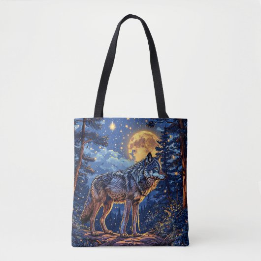 Tote Bag Loup en forêt (Devant)