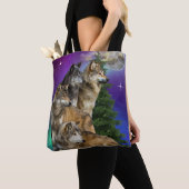 Tote Bag Loup et lune (De près)