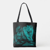 Tote Bag Loup et Raven pendant la nuit (Dos)