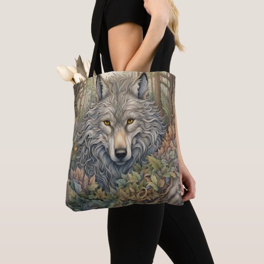 Tote Bag Loup gris (De près)