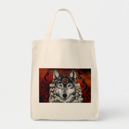 Tote Bag Loup gris (Devant)