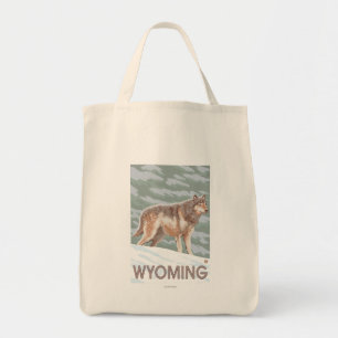 Tote Bag Loup gris StandingWyoming