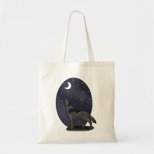 Tote Bag Loup hurlant (gris) (Devant)