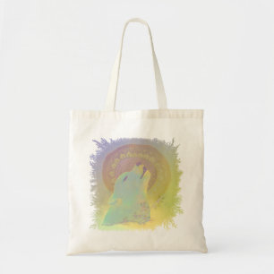Tote Bag Loup Hurleur et Cadre de Plantes Mandala