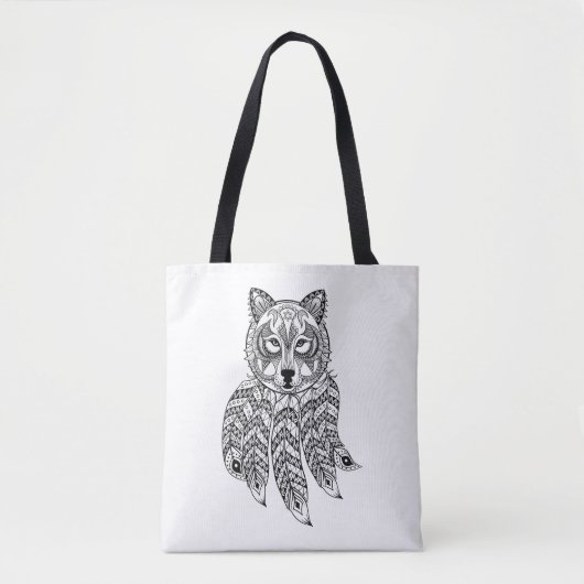 Tote Bag Loup inspiré avec Dreamcatcher 2 (Devant)
