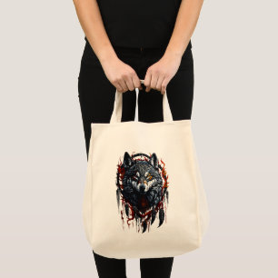 Tote Bag Loup mystique avec Dreamcatcher