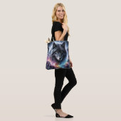 Tote Bag Loup noir avec éclair (Sur le modèle)