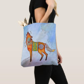 Tote Bag Loup peint Fourre-tout (De près)