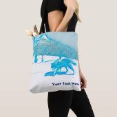 Tote Bag Loup solitaire dans WInter (De près)