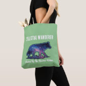 Tote Bag Loup solitaire silhouette de galaxie (De près)