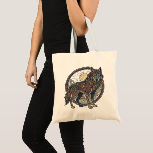 Tote Bag Loup Tribal
