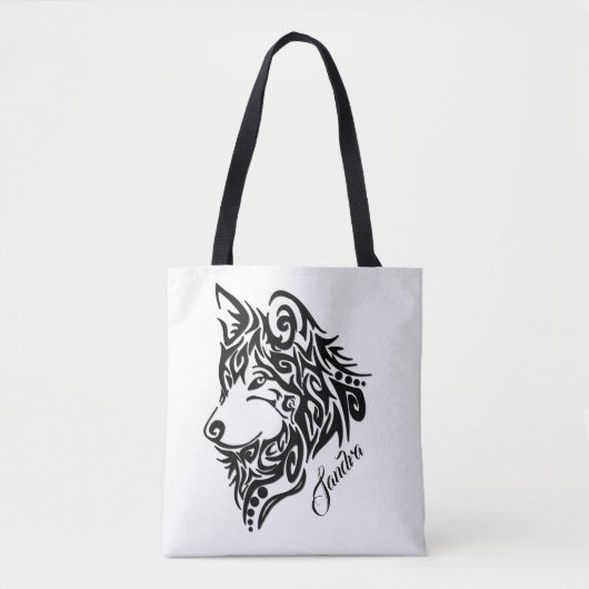 Tote Bag Loup tribal (Devant)