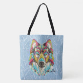 Tote Bag Loup tribal (Devant)
