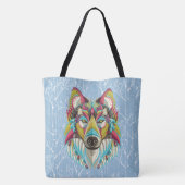 Tote Bag Loup tribal (Dos)