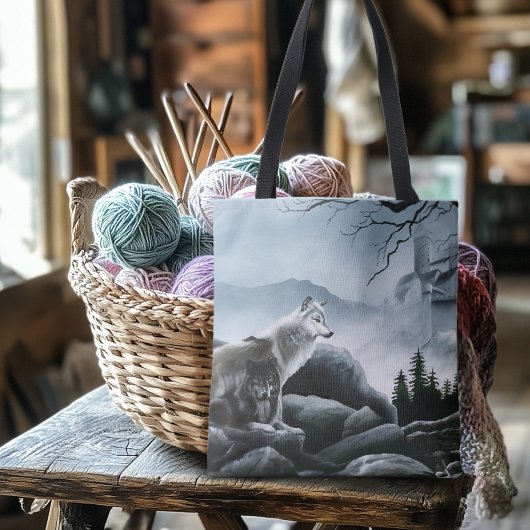 Tote Bag Loups Mystiques Gardiens du Château Faune Fantasti